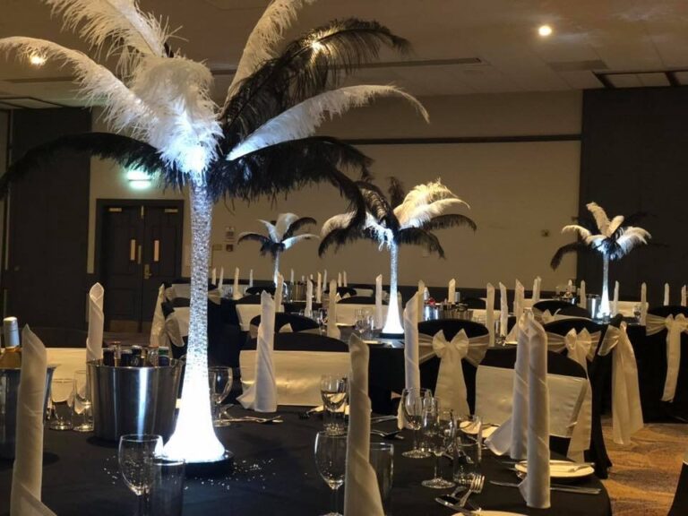 60cm Lily Vase with Ostrich Feathers
